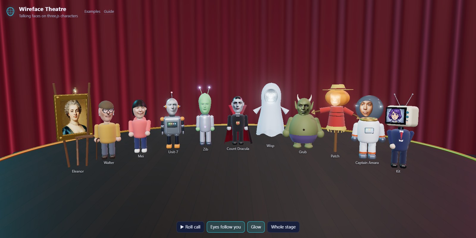 The whole cast on the Wireface Theatre's stage